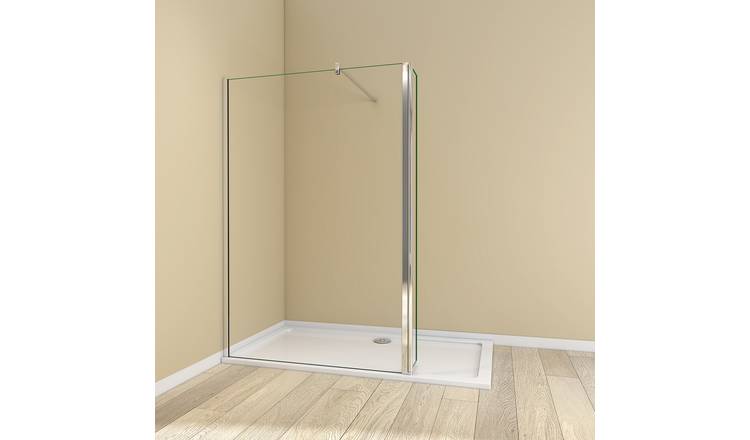MLH Walk In Shower Flip 170x80cm Full Shower Enclosure - Silver