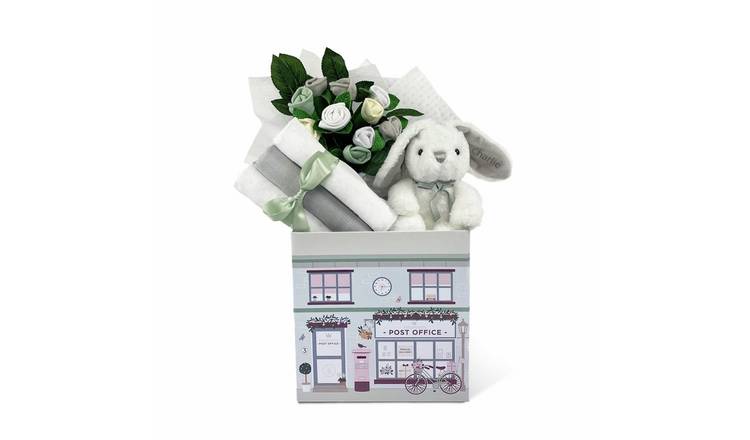 Babyblooms Personalised Little Grey Bunny And Baby Clothes Gift Hamper