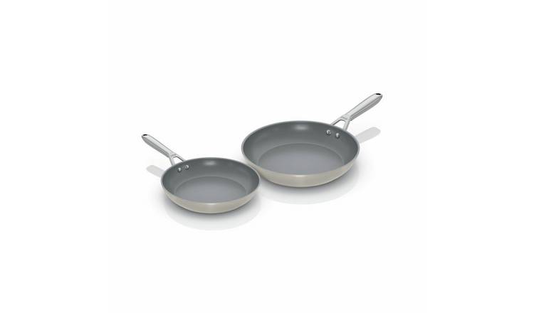 Ninja Ceramic Pro 2 Piece Aluminium Frying Pan Set - Stone