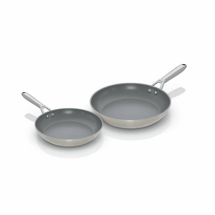 Ninja Ceramic Pro 2 Piece Aluminium Frying Pan Set - Stone 0