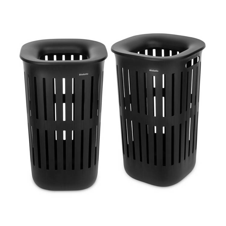Brabantia Collect-It 55L Set of 2 Laundry Basket - Black 0