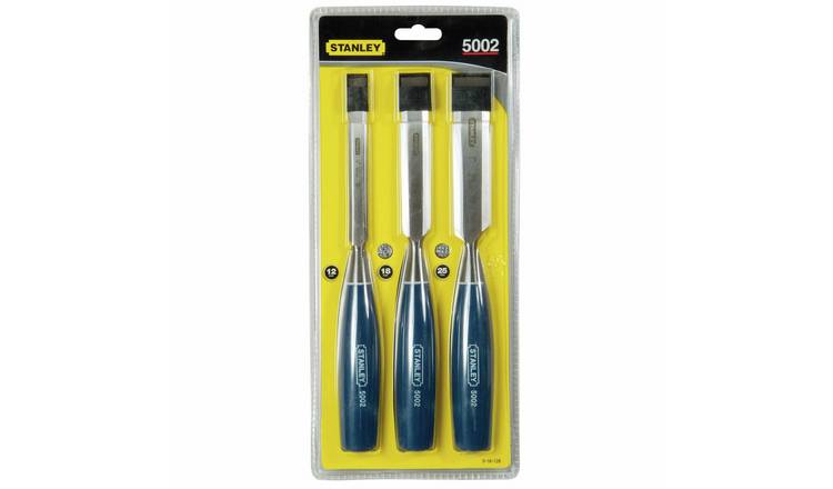 Stanley 3 Piece 5002 Series 12, 18, 25mm Wood Chisel Set