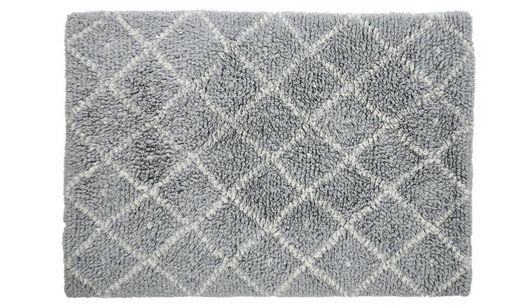  Habitat Berber Flatweave Wool Rug - 140x200cm - Light Grey