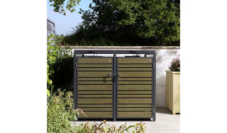Rowlinson 480L Chelsea Double Bin Store - Oak