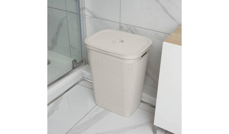 Addis 60 Litre Plastic Laundry Hamper - Cream