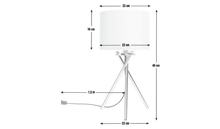 Buy Habitat Tripod Table Lamp Mustard and Chrome Table lamps