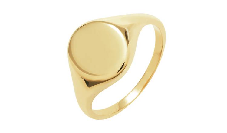 Revere 9ct Yellow Gold Oval Signet Ring - L