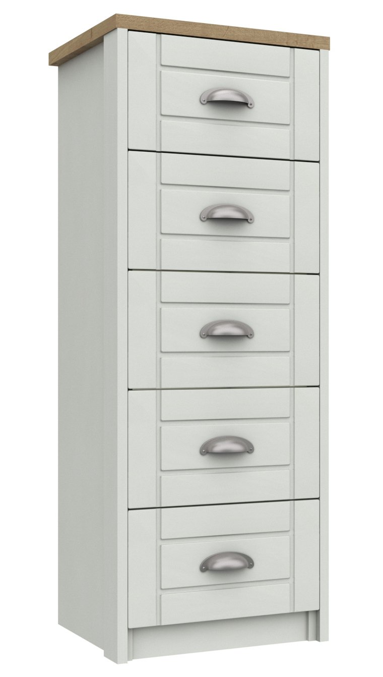 Kielder 5 Drawer Tallboy - White