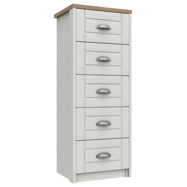Kielder 5 Drawer Tallboy - White 0