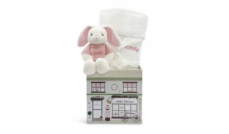 Babyblooms Personalised Little Bunny And Bathrobe Gift Hamper - Pink
