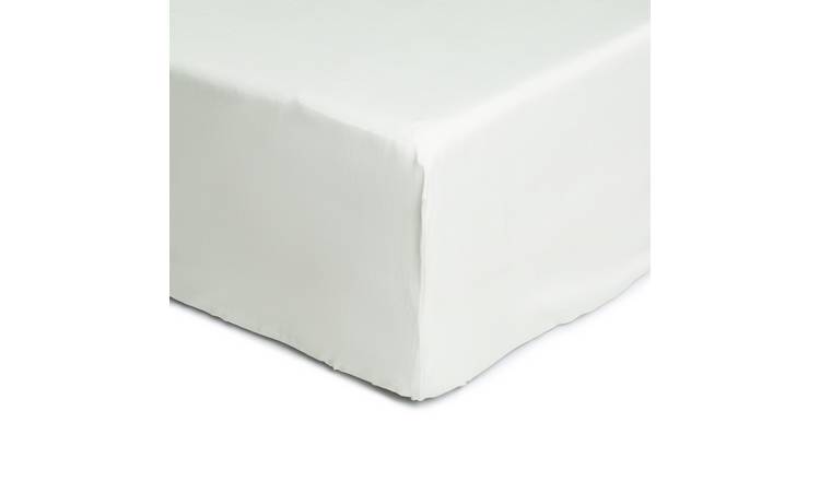 Habitat Anti-Microbial Cotton White Fitted Sheet - Superking