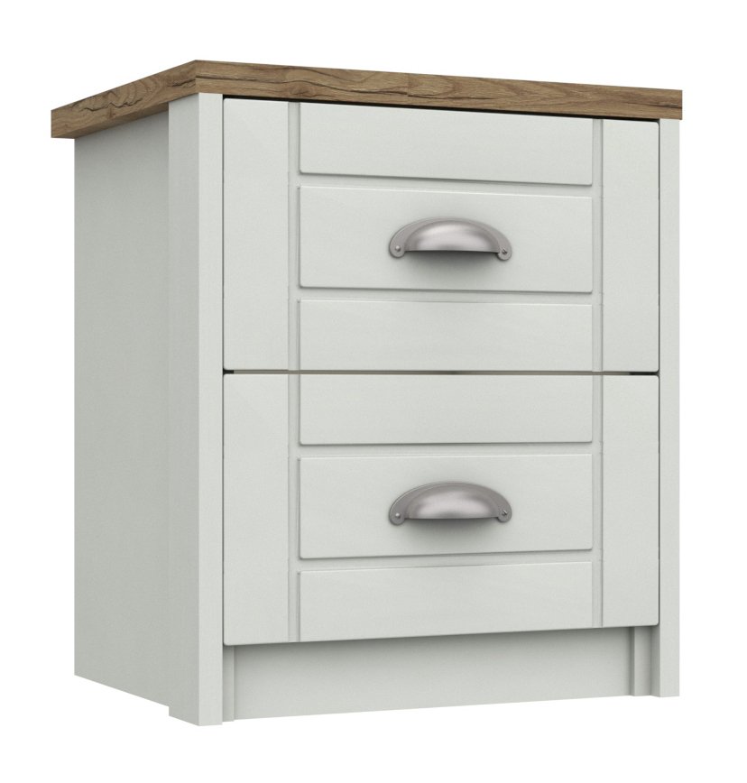 Kielder 2 Drawer Bedside Table - White