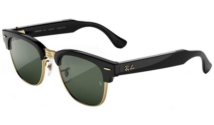 Ray-Ban Meta Audio Clubmaster - Black on Gold, Transitions Green