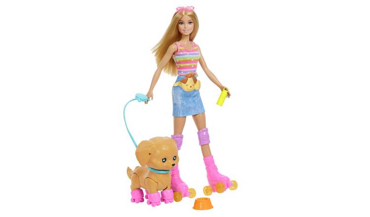 Barbie Pets Skate and Run Pup Blonde Doll with Puppy, Skates, and Accessories