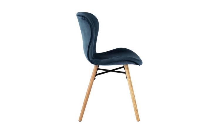 Buy Habitat Etta Pair of Velvet Dining Chair - Blue | Dining chairs | Argos