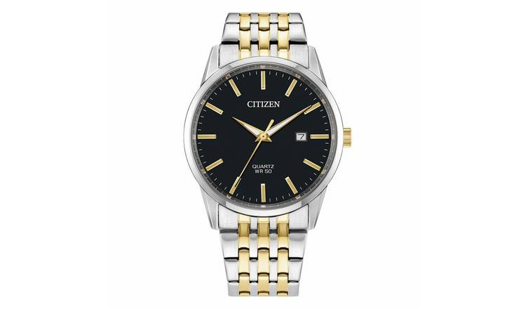 Citizen Men's Black Dial Two Tone Bracelet Watch