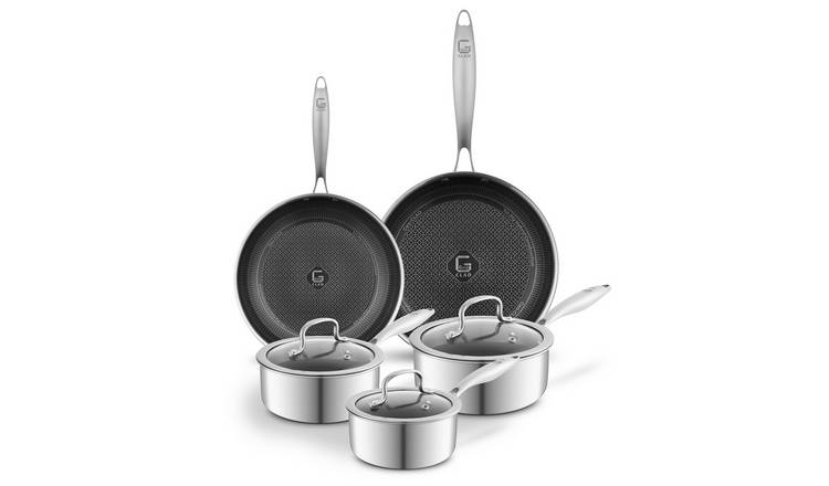 Tower Geo-Clad 5 Piece Non Stick Stainless Steel Cookware Set
