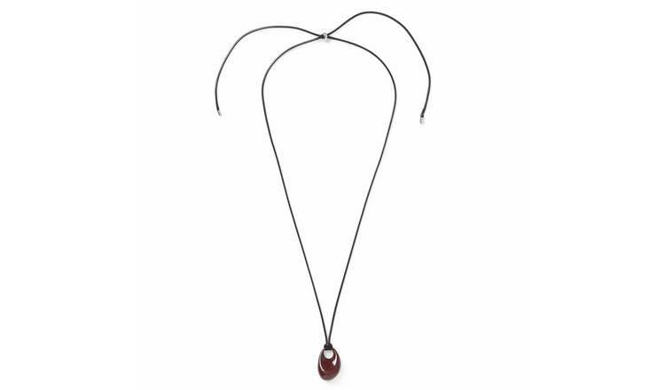 Freedom Burgundy Pendant Cord Necklace