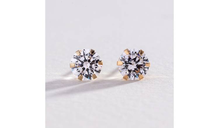 Argos white gold stud on sale earrings