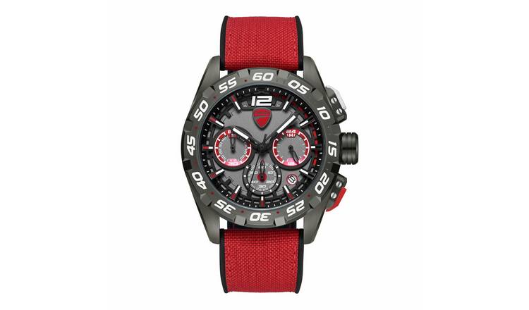 Ducati Chronograph Red Silicone Strap Watch