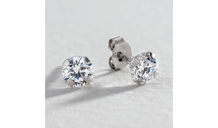 White gold deals cz earrings