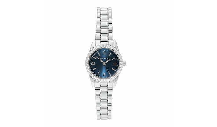 Sekonda Ladies Dark Blue Sunray Dial Silver Tone Bracelet Watch