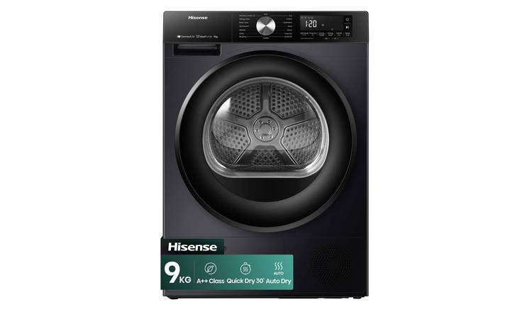 Hisense Series 3 DH3S902BBCC 9KG Heat Pump Tumble Dryer - Black
