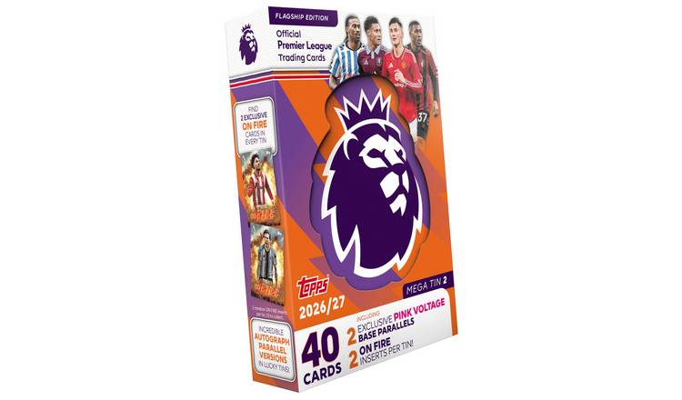 Topps Flagship Premier League 2026-27 Mega Tin Trading Cards - Orange