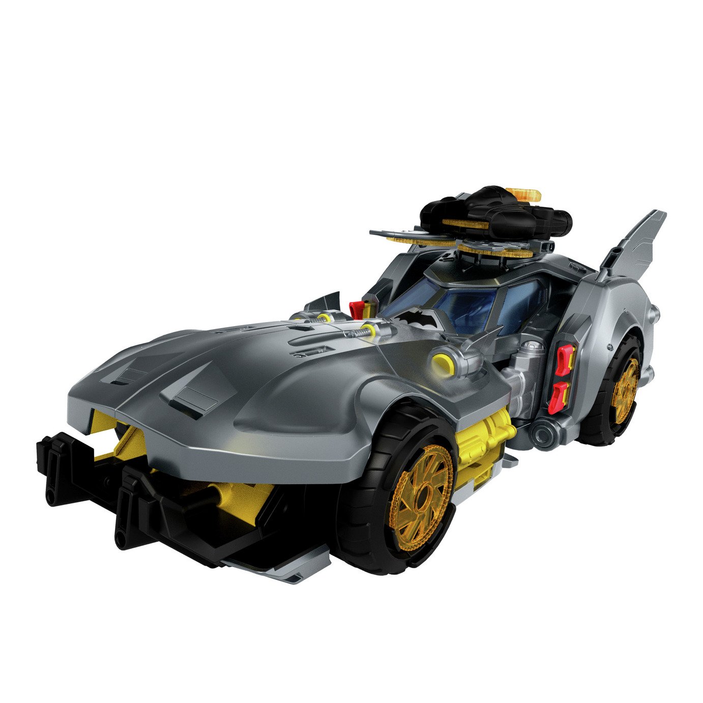 Batmobile Vehicle, Batman Signature Crime Fighting Car with Bat-Drone Cannon