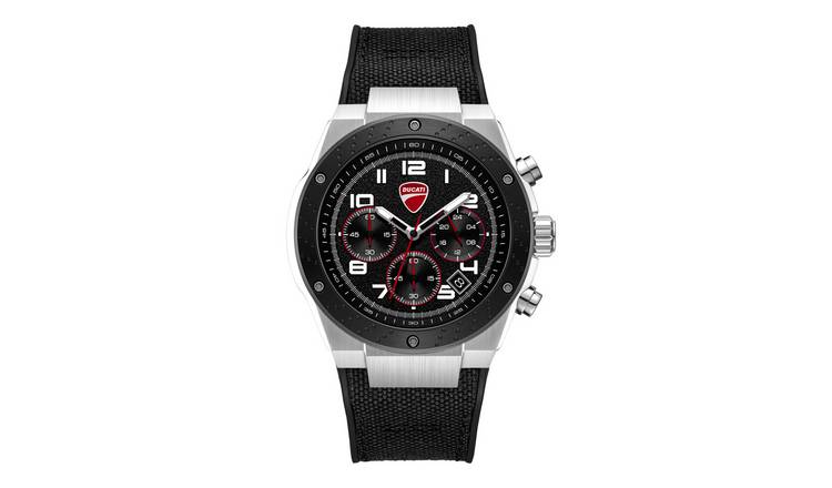 Ducati Chronograph Trailmaster Black Silicone Strap Watch