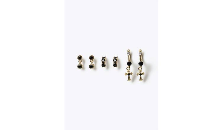 Freedom Gold Plated Crystal Earrings Stack - Pack of 3