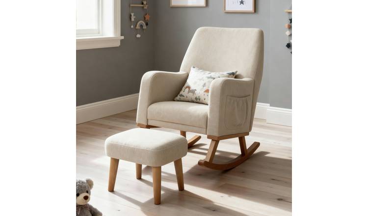 Babymore Callie Nursing Chair With Foot Stool - Oatmeal
