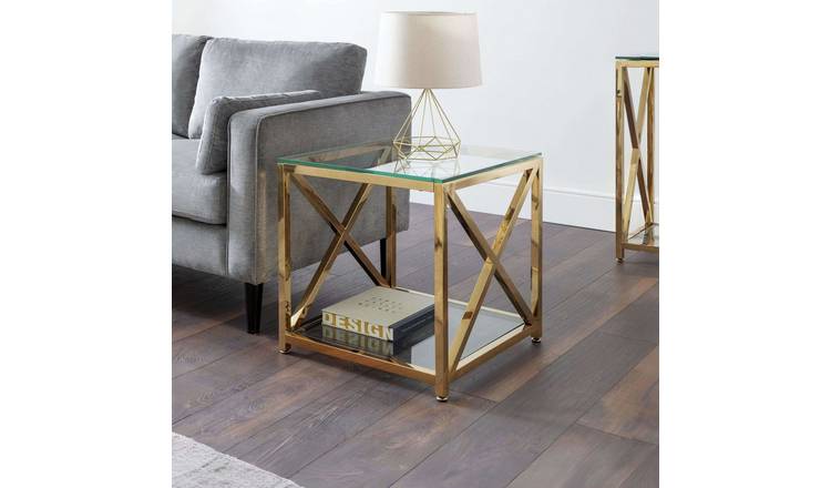 Julian Bowen Miami Side Lamp Table - Gold