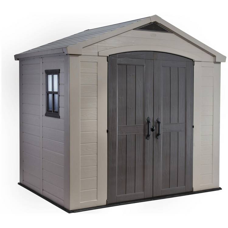 Keter Factor Apex Garden Storage Shed 8 x 6ft – Beige/Brown 0