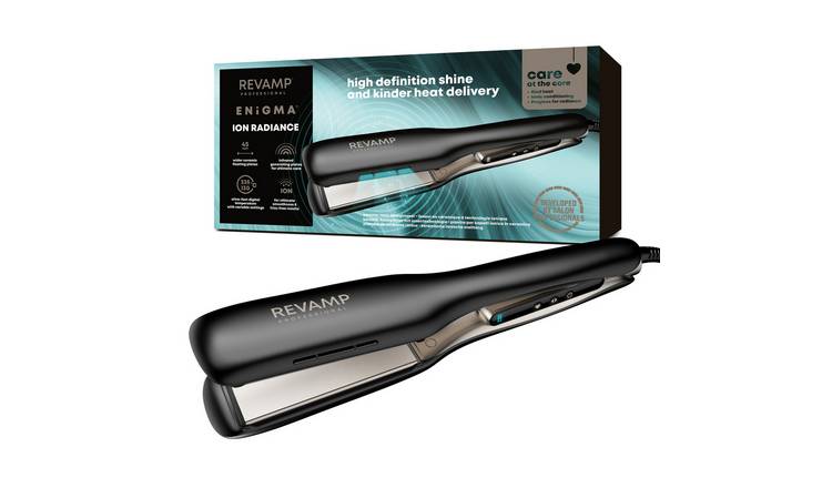Revamp Enigma Tri-Care Wide Hair Straightener - Black, 45mm