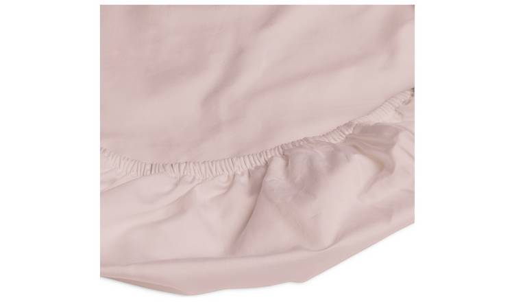 Habitat Egyptian Cotton 400TC Blush Fitted Sheet - Superking