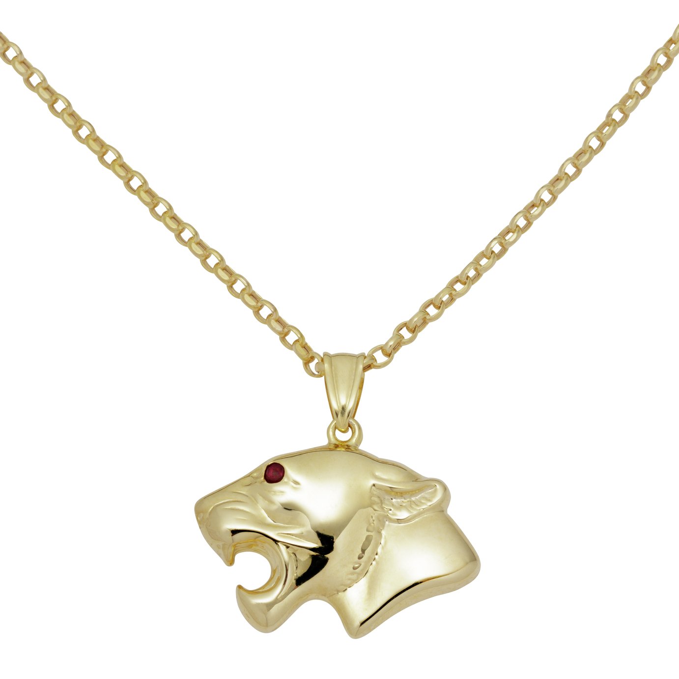 Revere 9ct Gold Plated Created Ruby Eyes Panther Pendant Review