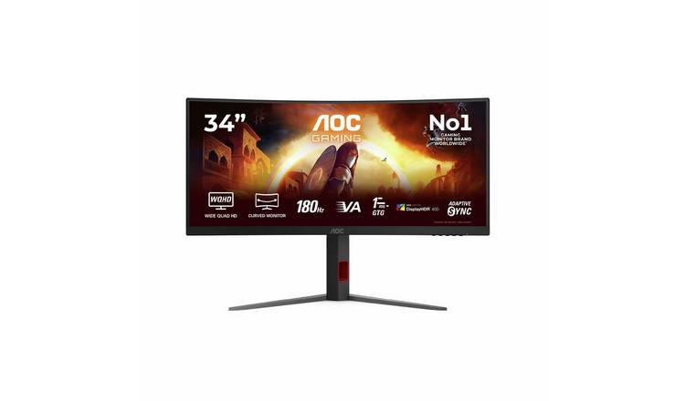 AOC CU34G4CA 34 Inch QHD 180Hz Curved Gaming Monitor