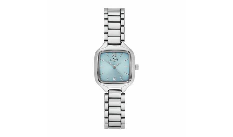 Limit Ladies Light Blue Dial Square Case Silver Colour Bracelet Watch