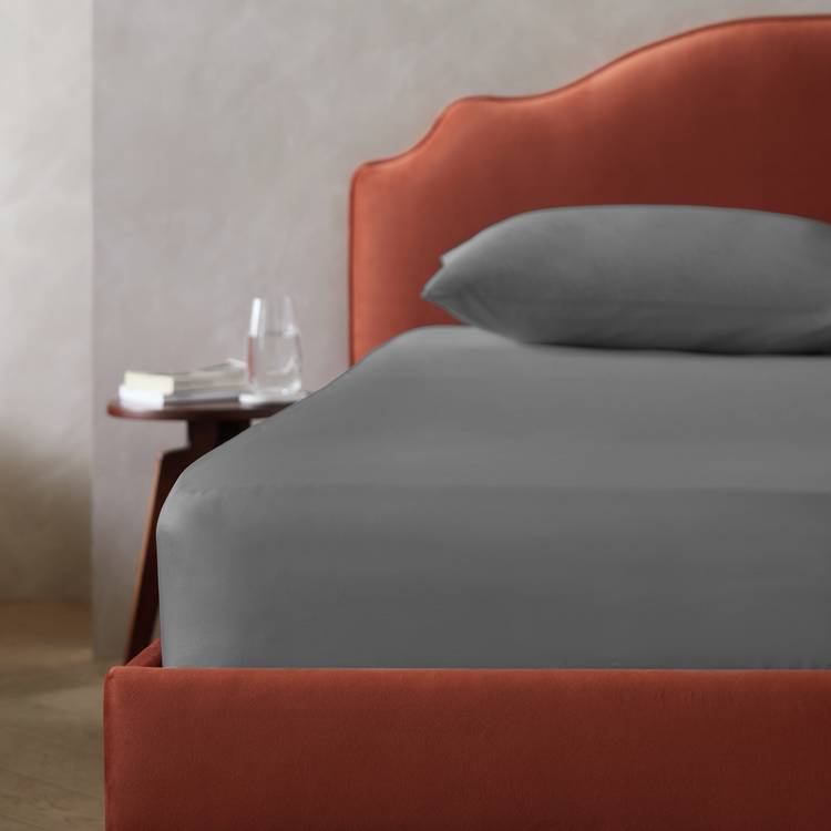 Habitat Egyptian Cotton 400TC Slate Fitted Sheet - Superking 0