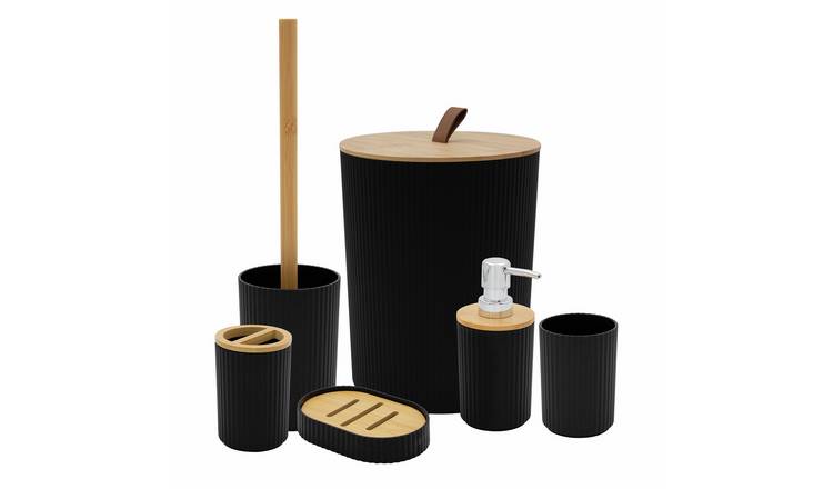 Anika 6-Piece Bathroom Accessory Set - Black