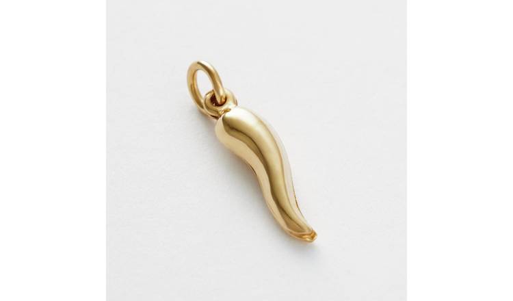 Revere Yellow Gold Plated 925 Sterling Silver Horn Charm