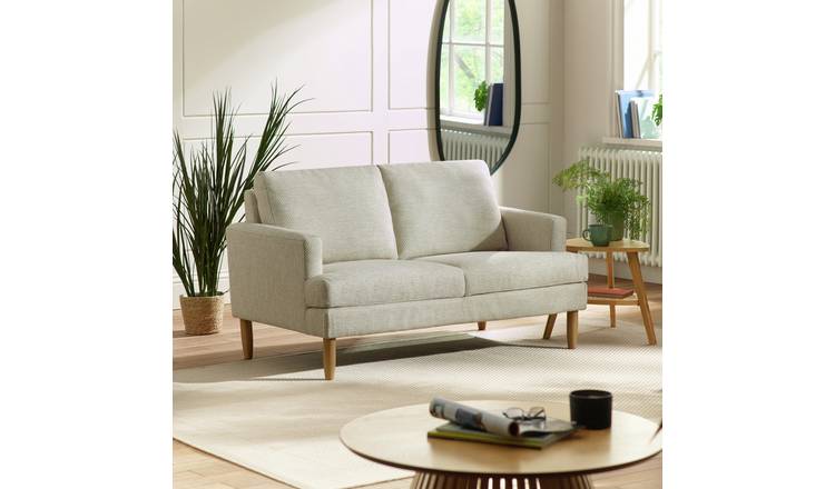 Julian Bowen Daisy Fabric 2 Seater Sofa Metal Feet - Beige
