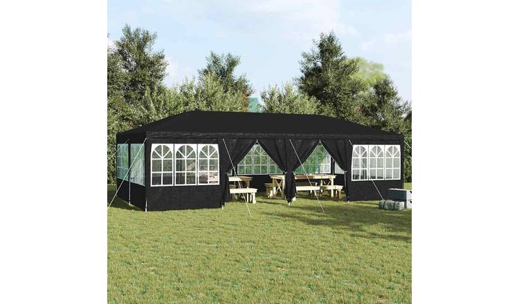 Walplus 8 x 4 m Polyethylene Garden Party Tent - Anthracite