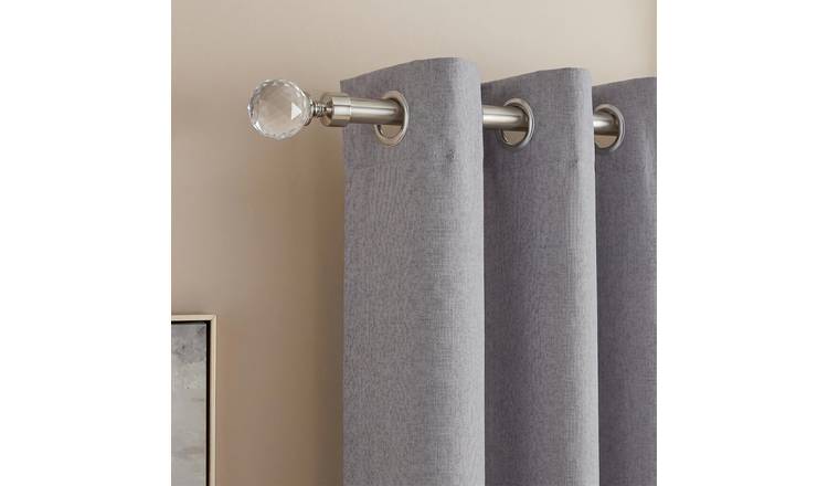 OHS 16mm Crystal Ball Extendable Curtain Pole 120-220cm - Gunmetal