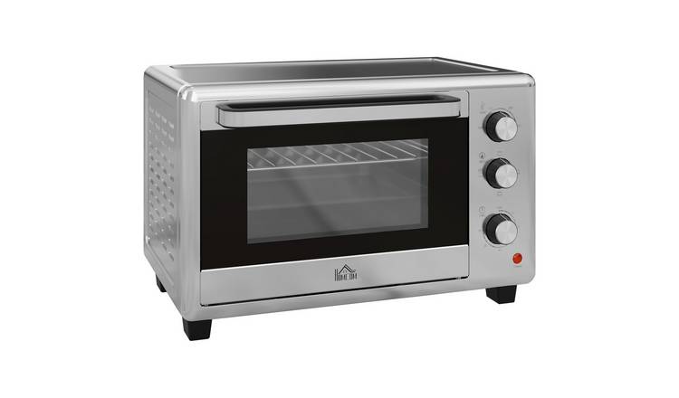 HOMCOM Countertop Mini Oven with Adjustable Temperature - Silver