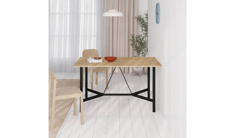 Decortie Dalma Wood-Effect Particleboard Dining Table Rectangular - Oak