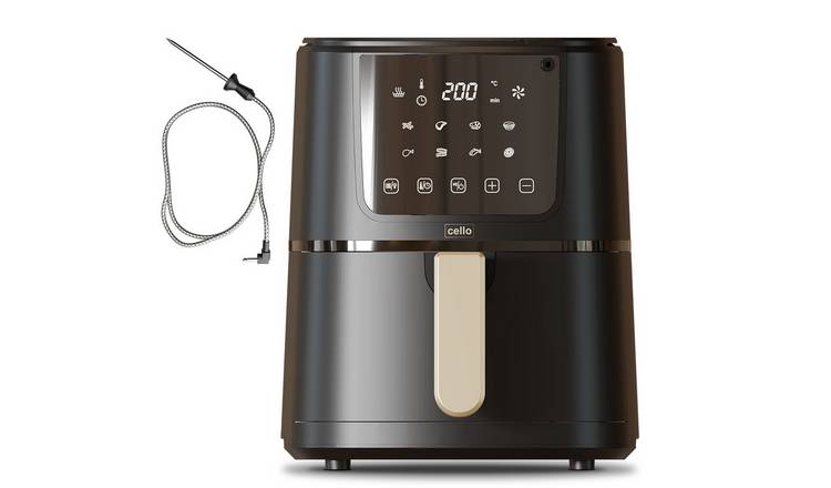 Cello Compact Air Fryer With Food Thermometer - Ash Black