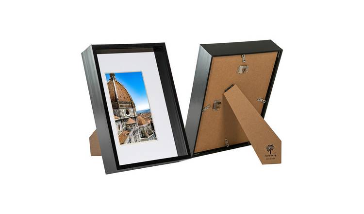 Nicola Spring 3D Deep Box Frame - 8 x 12" with A5 Mount - Set of 2 - Black