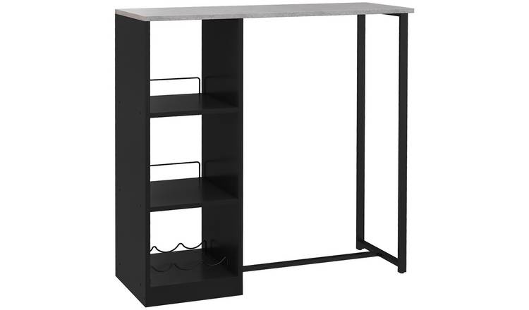 HOMCOM Rectangular Bar Table for 2 People, Modern Breakfast Bar Table - Black